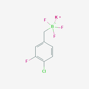molecular formula C7H5BClF4K B8060418 Potassium (4-chloro-3-fluorobenzyl)trifluoroborate 