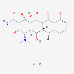 molecular formula C22H25ClN2O8 B8060443 (4S,4aR,5S,5aR,6R,12aS)-4-(dimethylamino)-5,10,12a-trihydroxy-6-methyl-1,3,11,12-tetraoxo-4,4a,5,5a,6,11a-hexahydrotetracene-2-carboxamide;hydrochloride 
