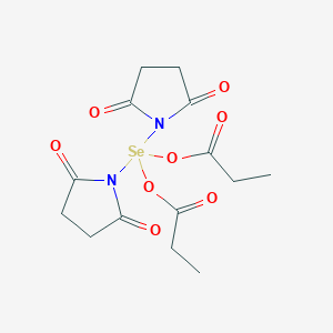 molecular formula C14H18N2O8Se B8060444 [Bis(2,5-dioxopyrrolidin-1-yl)-propanoyloxy-lambda4-selanyl] propanoate 