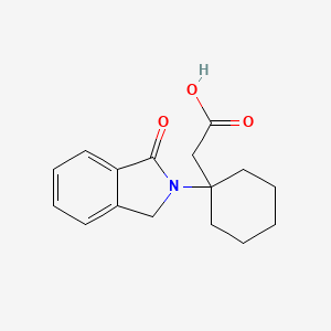 molecular formula C16H19NO3 B8060468 2-[1-(3-oxo-1H-isoindol-2-yl)cyclohexyl]acetic acid 