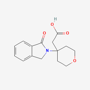 molecular formula C15H17NO4 B8060472 2-[4-(3-oxo-1H-isoindol-2-yl)oxan-4-yl]acetic acid 
