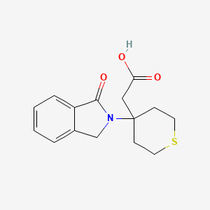 molecular formula C15H17NO3S B8060473 2-[4-(3-oxo-1H-isoindol-2-yl)thian-4-yl]acetic acid 