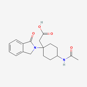 molecular formula C18H22N2O4 B8060474 2-[4-acetamido-1-(3-oxo-1H-isoindol-2-yl)cyclohexyl]acetic acid 