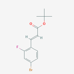 molecular formula C13H14BrFO2 B8060503 (E)-tert-butyl 3-(4-bromo-2-fluorophenyl)acrylate 