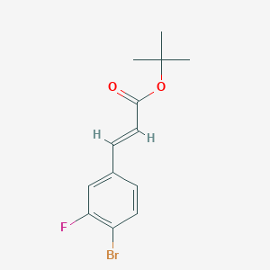molecular formula C13H14BrFO2 B8060512 tert-Butyl (2E)-3-(4-bromo-3-fluorophenyl)prop-2-enoate 