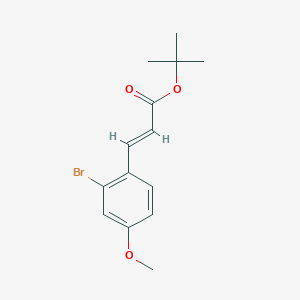 molecular formula C14H17BrO3 B8060513 (E)-tert-butyl 3-(2-bromo-4-methoxyphenyl)acrylate 