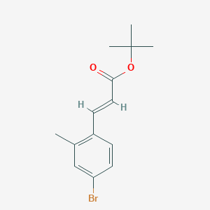 molecular formula C14H17BrO2 B8060518 (E)-tert-butyl 3-(4-bromo-2-methylphenyl)acrylate 