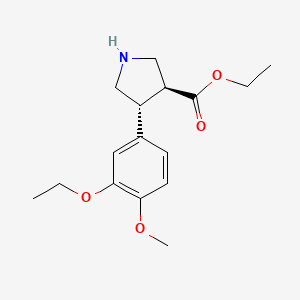 Ethyl trans-4-(3-ethoxy-4-methoxyphenyl)pyrrolidine-3-carboxylate hydrochloride