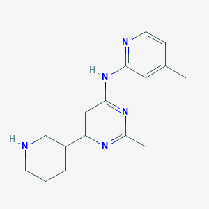 molecular formula C16H21N5 B8060545 2-methyl-N-(4-methylpyridin-2-yl)-6-(piperidin-3-yl)pyrimidin-4-amine 