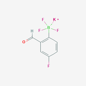 molecular formula C7H4BF4KO B8060560 Potassium trifluoro(4-fluoro-2-formylphenyl)boranuide 