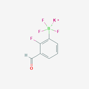 molecular formula C7H4BF4KO B8060572 Potassium trifluoro(2-fluoro-3-formylphenyl)boranuide 