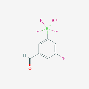 molecular formula C7H4BF4KO B8060594 Potassium trifluoro(3-fluoro-5-formylphenyl)boranuide 