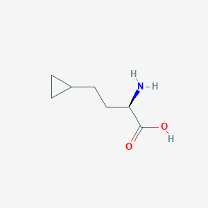 molecular formula C7H13NO2 B8060687 (2R)-2-Amino-4-cyclopropylbutanoic acid 