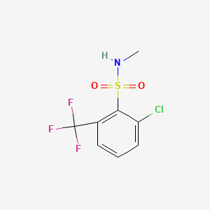 molecular formula C8H7ClF3NO2S B8060779 2-chloro-N-methyl-6-(trifluoromethyl)benzene-1-sulfonamide 