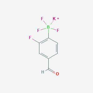 molecular formula C7H4BF4KO B8060811 Potassium 2-fluoro-4-formylphenyltrifluoroborate 