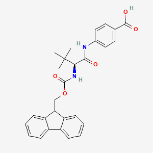 molecular formula C28H28N2O5 B8060857 4-[(2S)-2-({[(9H-fluoren-9-yl)methoxy]carbonyl}amino)-3,3-dimethylbutanamido]benzoic acid 