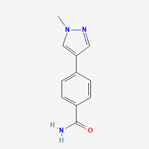 molecular formula C11H11N3O B8060863 4-(1-Methyl-1H-pyrazol-4-yl)benzamide 