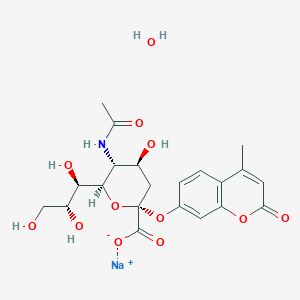 molecular formula C21H26NNaO12 B8060885 N-Acetyl-2-O-(4-Methylumbelliferyl)-alpha-D-neuraminic Acid Sodium Salt 