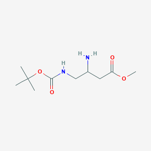molecular formula C10H20N2O4 B8060948 Methyl 3-amino-4-[(tert-butoxy)carbonylamino]butanoate 