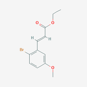 molecular formula C12H13BrO3 B8060992 (E)-ethyl 3-(2-bromo-5-methoxyphenyl)acrylate 