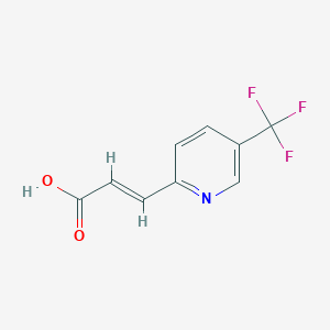molecular formula C9H6F3NO2 B8061013 2-Propenoic acid, 3-[5-(trifluoromethyl)-2-pyridinyl]-, (2E)- 