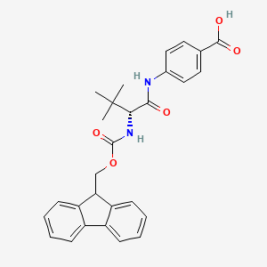 molecular formula C28H28N2O5 B8061036 4-[(2R)-2-({[(9H-fluoren-9-yl)methoxy]carbonyl}amino)-3,3-dimethylbutanamido]benzoic acid 