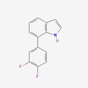molecular formula C14H9F2N B8061050 7-(3,4-Difluorophenyl)-1H-indole 