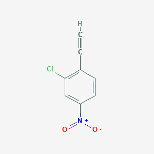 molecular formula C8H4ClNO2 B8061068 2-Chloro-1-ethynyl-4-nitrobenzene 