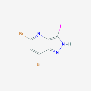 molecular formula C6H2Br2IN3 B8061081 5,7-Dibromo-3-iodo-1H-pyrazolo[4,3-b]pyridine 