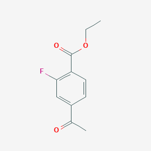 molecular formula C11H11FO3 B8061123 Ethyl 4-acetyl-2-fluorobenzoate 