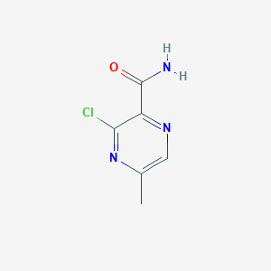 molecular formula C6H6ClN3O B8061139 3-Chloro-5-methylpyrazine-2-carboxamide 