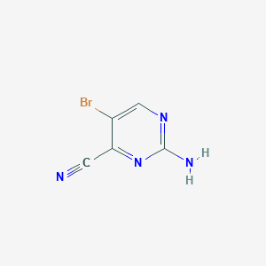 molecular formula C5H3BrN4 B8061143 2-Amino-5-bromopyrimidine-4-carbonitrile 