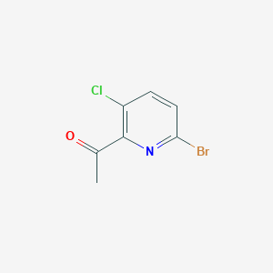 molecular formula C7H5BrClNO B8061151 1-(6-Bromo-3-chloropyridin-2-yl)ethanone 