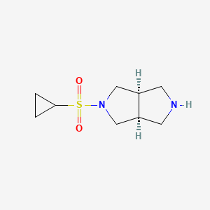 molecular formula C9H16N2O2S B8061186 rel-(3aR,6aS)-2-(cyclopropylsulfonyl)octahydropyrrolo[3,4-c]pyrrole 