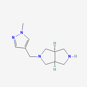 molecular formula C11H18N4 B8061232 cis-2-((1-Methyl-1H-pyrazol-4-yl)methyl)octahydropyrrolo[3,4-c]pyrrole 