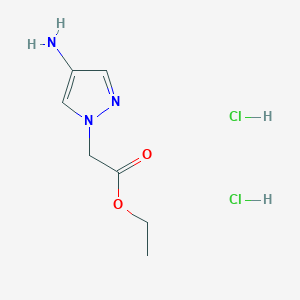 molecular formula C7H13Cl2N3O2 B8061294 Ethyl (4-amino-1H-pyrazol-1-yl)acetate dihydrochloride 