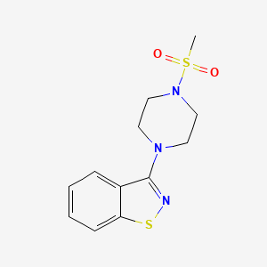 molecular formula C12H15N3O2S2 B8061303 3-(4-(Methylsulfonyl)piperazin-1-yl)benzo[d]isothiazole 