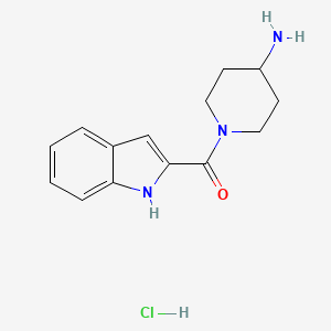 molecular formula C14H18ClN3O B8061309 (4-Aminopiperidin-1-yl)(1H-indol-2-yl)methanone (HCl) 