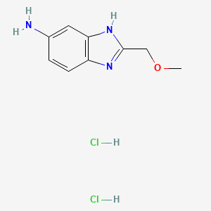 molecular formula C9H13Cl2N3O B8061314 2-(Methoxymethyl)-1h-1,3-benzodiazol-5-amine dihydrochloride 