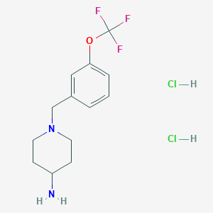 molecular formula C13H19Cl2F3N2O B8061320 1-[[3-(Trifluoromethoxy)phenyl]methyl]piperidin-4-amine;dihydrochloride 