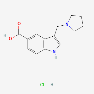 molecular formula C14H17ClN2O2 B8061347 3-(pyrrolidin-1-ylmethyl)-1H-indole-5-carboxylic acid;hydrochloride 