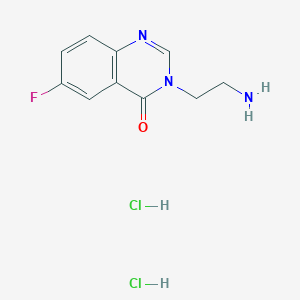molecular formula C10H12Cl2FN3O B8061353 3-(2-Aminoethyl)-6-fluoroquinazolin-4-one;dihydrochloride 