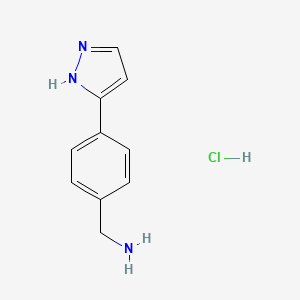 [4-(1H-pyrazol-5-yl)phenyl]methanamine hydrochloride