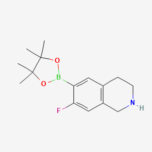 molecular formula C15H21BFNO2 B8061397 7-Fluoro-6-(4,4,5,5-tetramethyl-[1,3,2]dioxaborolan-2-yl)-1,2,3,4-tetrahydro-isoquinoline 