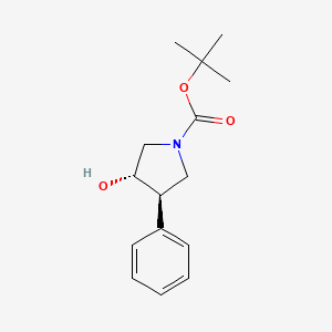 molecular formula C15H21NO3 B8061475 tert-Butyl trans-3-Hydroxy-4-phenylpyrrolidine-1-carboxylate 