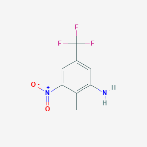 molecular formula C8H7F3N2O2 B8061489 2-Methyl-3-nitro-5-(trifluoromethyl)aniline 
