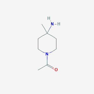 molecular formula C8H16N2O B8061523 1-(4-Amino-4-methylpiperidin-1-yl)ethan-1-one 