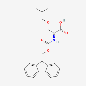 molecular formula C22H25NO5 B8061546 (2S)-2-({[(9H-fluoren-9-yl)methoxy]carbonyl}amino)-3-(2-methylpropoxy)propanoic acid 