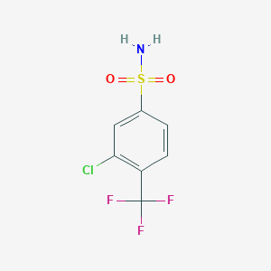 molecular formula C7H5ClF3NO2S B8061592 3-Chloro-4-(trifluoromethyl)benzenesulfonamide 