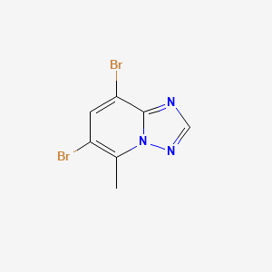 molecular formula C7H5Br2N3 B8061605 6,8-Dibromo-5-methyl-[1,2,4]triazolo[1,5-a]pyridine 